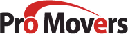 Pro Movers logo with stylized text in black and a red accent.